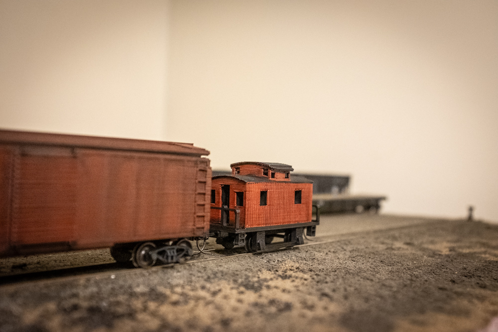 The painted 3D print in a consist