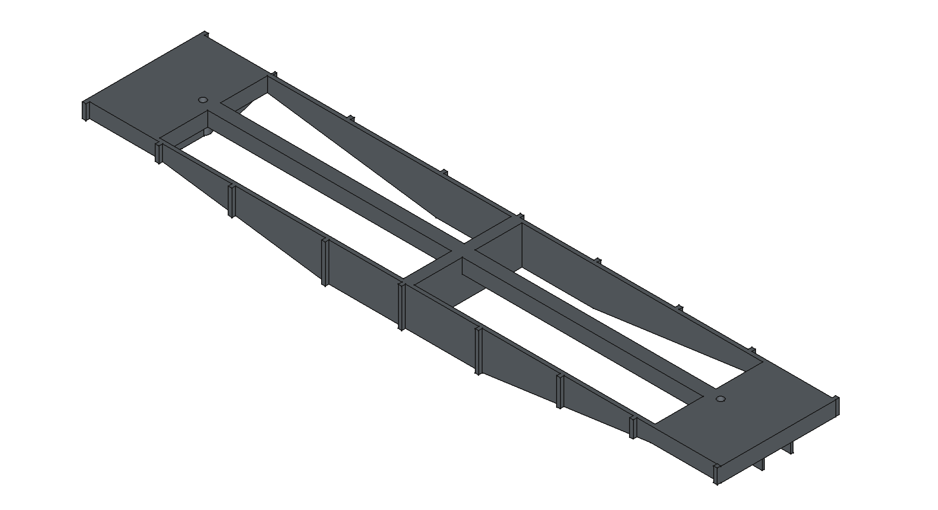 HO scale CAD model of a flatcar (above)