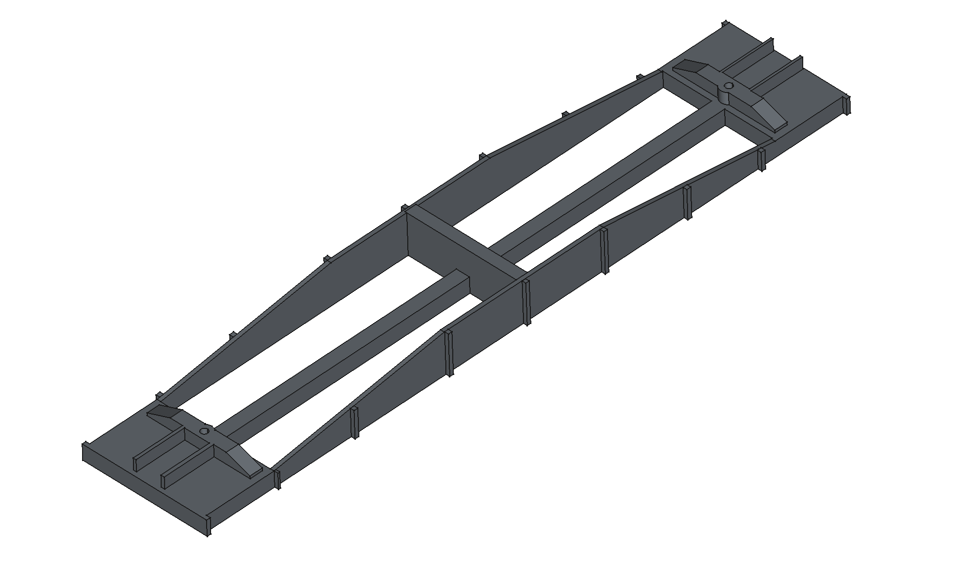 HO scale CAD model of a flatcar (below)