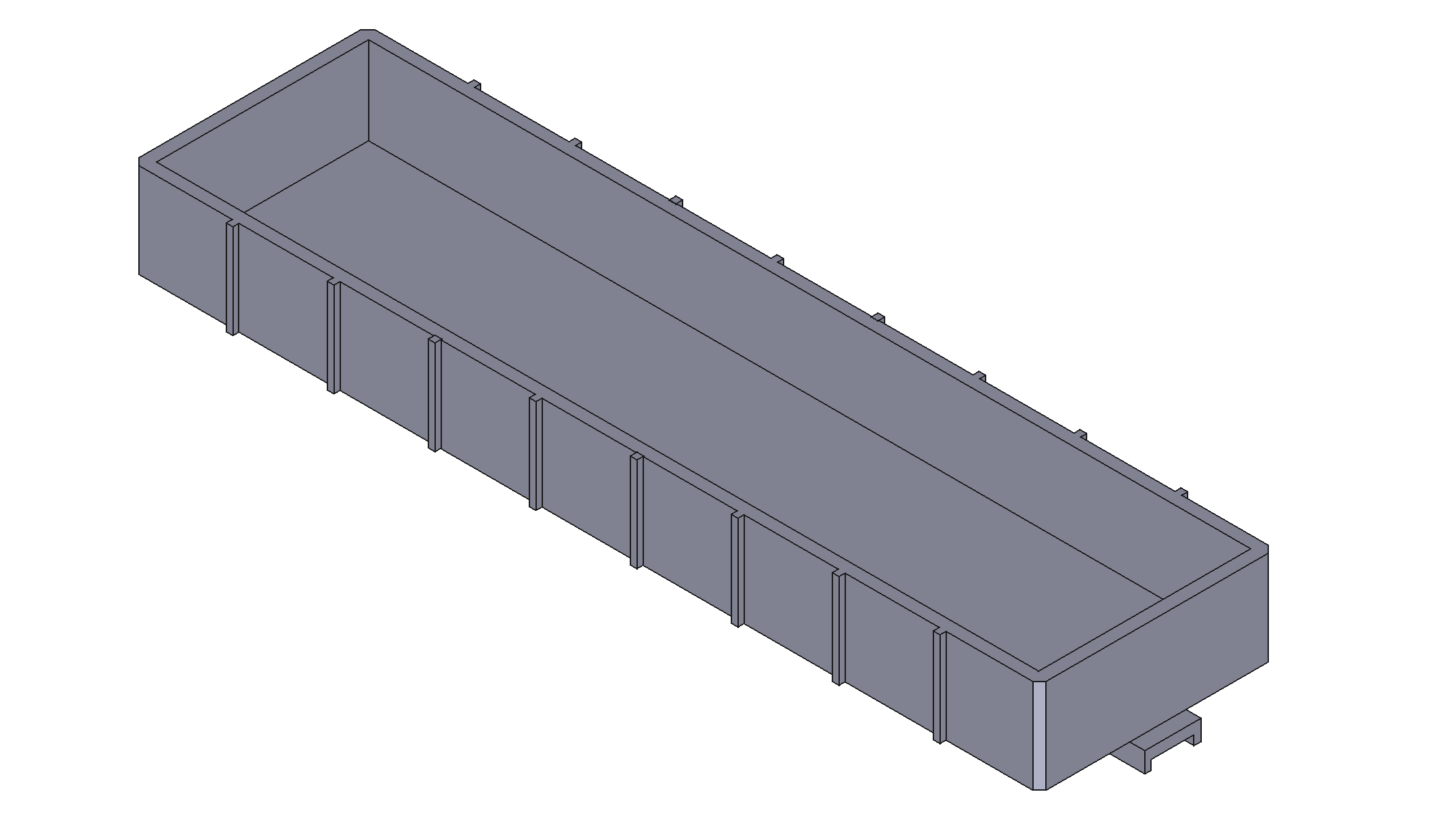 HO scale CAD model of a gondola (above)