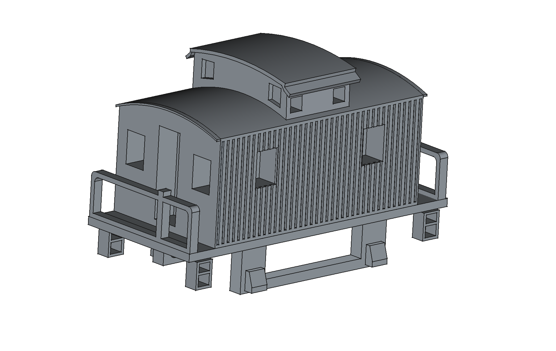 HO scale NA cabin car CAD model