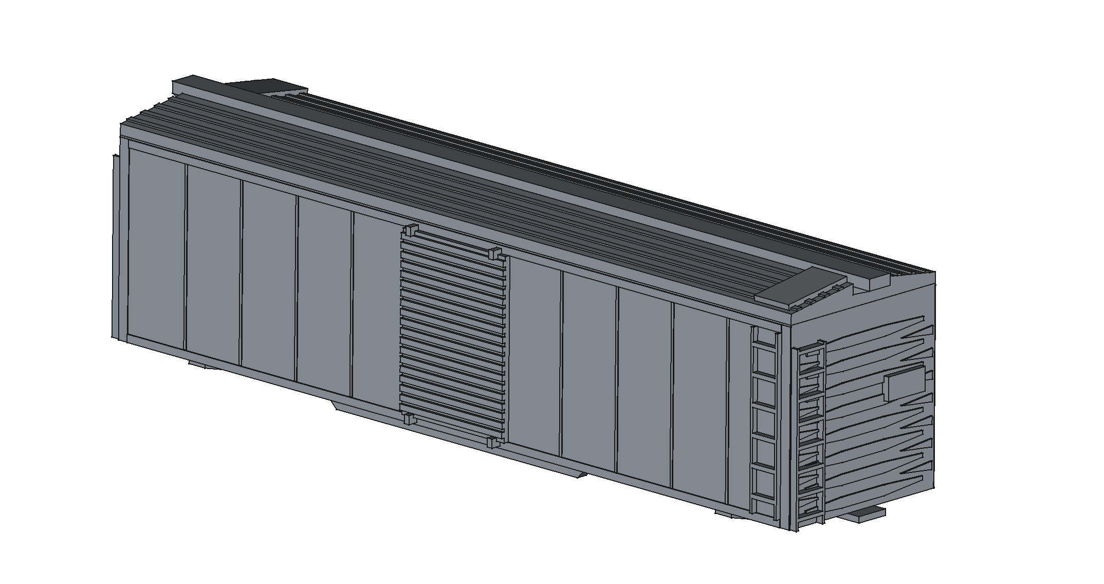 HO scale X35 boxcar CAD model